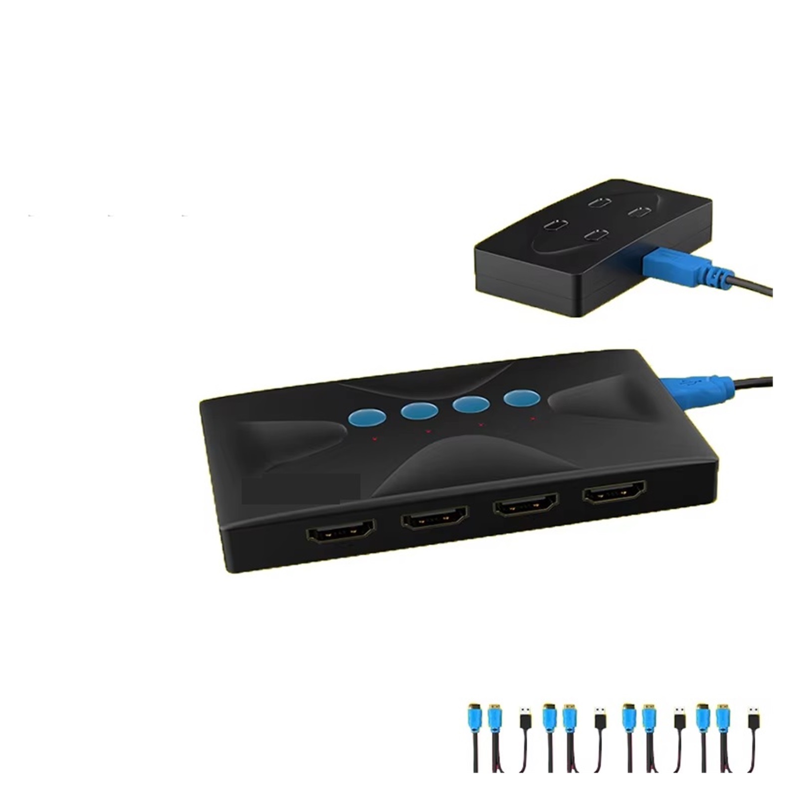 4 Ports KVM Switch USB 4 In 1Out HD Display Multi-computer Host Monitoring Mouse Keyboard Sharing Devices