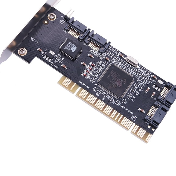 4 Ports PCI Controller Internal Expansion Card with Two Cables, for Desktop PC,Support Hard Drive