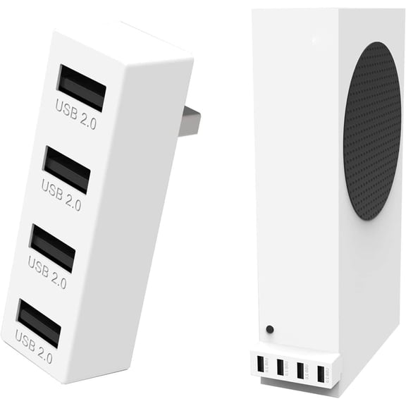 4 Ports USB Hub 2.0 for Xbox Series S, High Speed USB Hub Splitter Expansion Adapter Compatible with Xbox Series S Console
