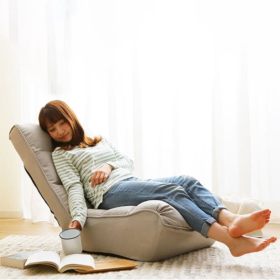 4-Position Adjustable Floor Chair, Foldable Japanese Tatami Lazy Sofa for Gaming