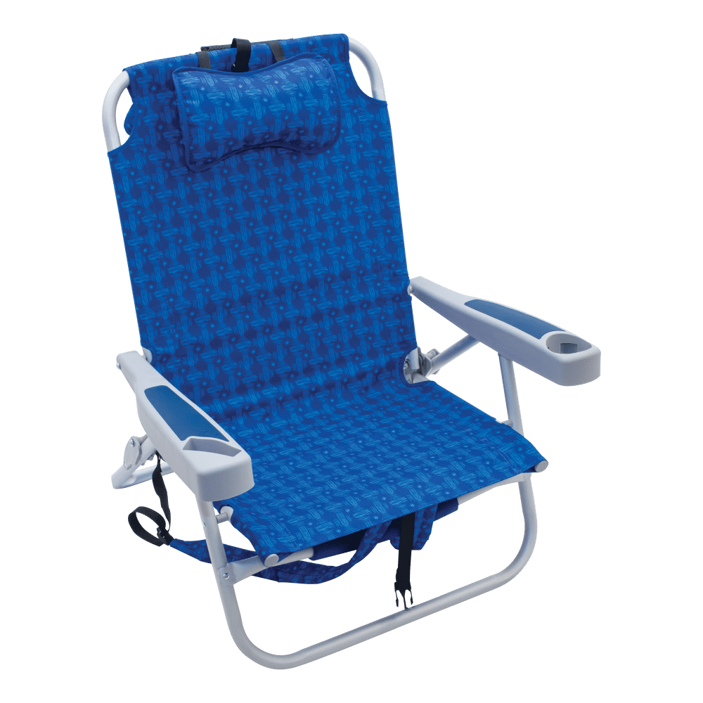 4Position Folding Backpack Beach Chair with Cooler