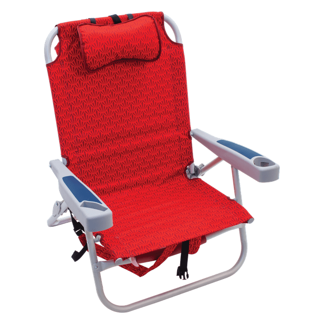 4Position Folding Backpack Beach Chair with Cooler