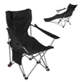 thumbnail image 1 of JelyHT 4‑Position Reclining Folding Camping Chair Portable Heavy‑Duty Chair with Detachable Footrest Headrest Cup Holder & Side Pocket for Camping Beach Patio Black, 1 of 12