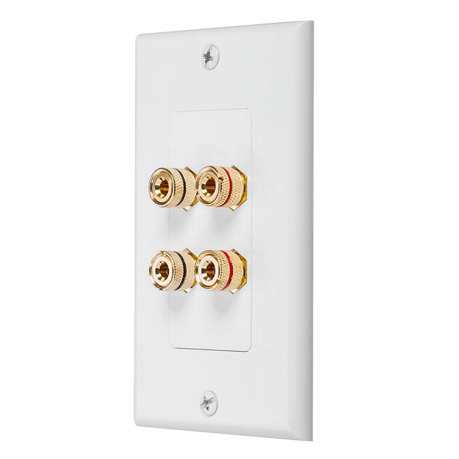 4 Posts Speaker Wall Plate Home Theater Wall Plate Audio Panel for 2