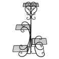 thumbnail image 1 of 4 Potted Square Flower Metal Shelves Plant Pot Stand Decoration for Indoor Outdoor Garden Black, 1 of 9