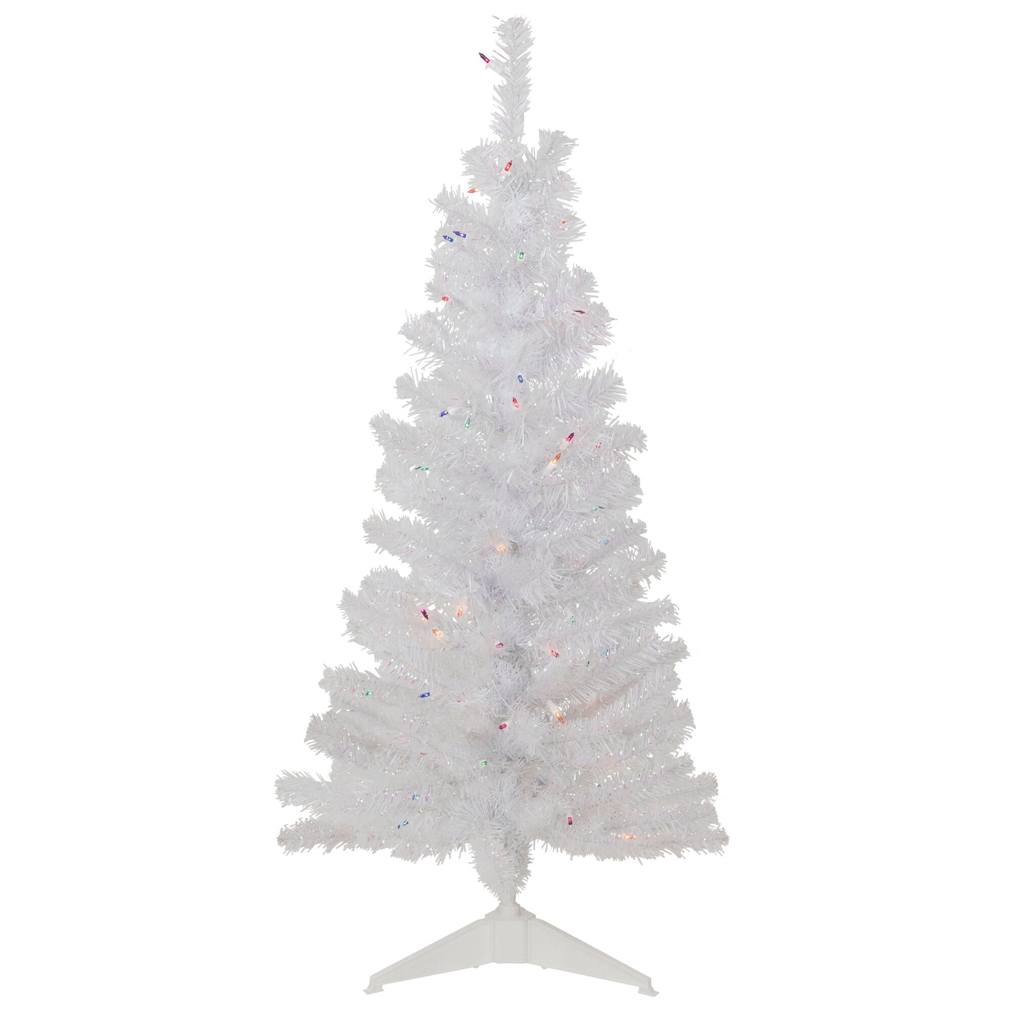 4' Pre-lit Rockport White Pine Artificial Christmas Tree Multi