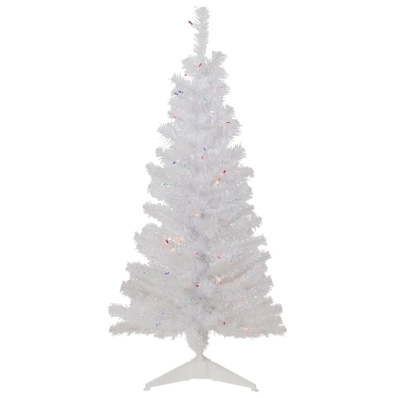 4' Pre-lit Rockport White Pine Artificial Christmas Tree Multi