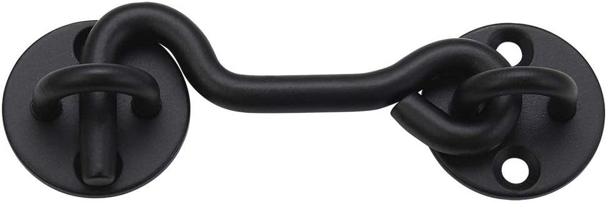 4” Privacy Hook and Eye Gate Latch Easy Lock for Barn Door, Black (5 ...