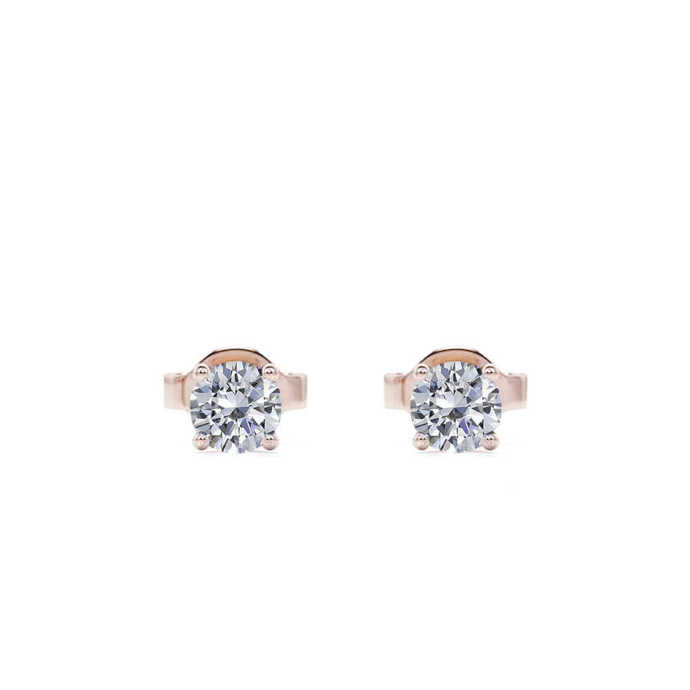 14K White Gold Four Prong Round Brilliant Lab Created Diamond Stud Earrings  (0.75 CTW - F-G / VS2-SI1)