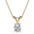 thumbnail image 1 of JeenMata 4 Prong - 1 Carat Oval Cut Moissanite - Solitaire Pendent Necklace - 18K Yellow Gold Plating Over Silver, 1 of 4