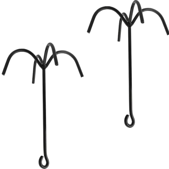 4 Prong Horse Hook, 2 Pack, Black, Heavy Duty Tack Hook for Stable Barns Trailer