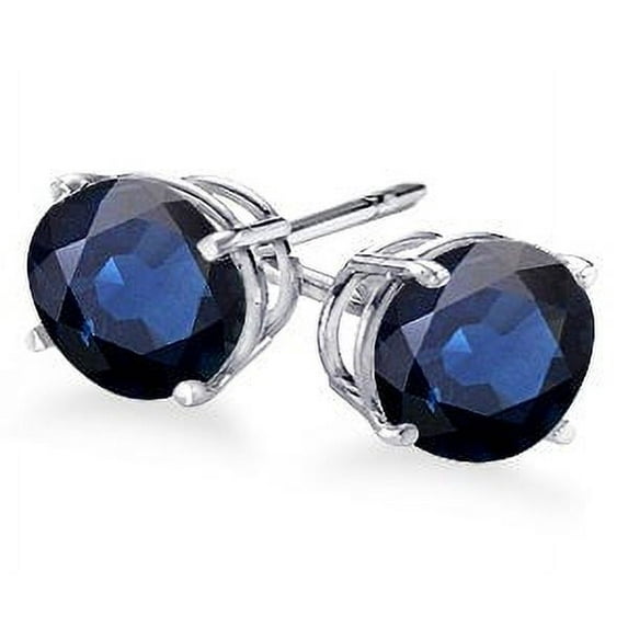 4-Prong Round Cut Blue Sapphire Stud Earrings 0.25 ct. tw.