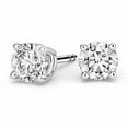 thumbnail image 1 of 14K White Gold Round 1/2 Ct, 1 Ct, & 2 Ct Moissanite Solitaire Stud Earrings Plated by Paris Jewelry, 1 of 4