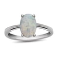 thumbnail image 1 of 4-Prong Set 925 Sterling Silver Oval Opal Gemstone Solitaire Stacking Women Mother's Day Gifts Ring, 1 of 2
