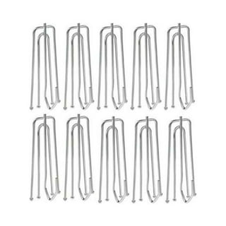 60pcs Stainless Steel Curtain Pleat Hooks Drapery Hook and Pin for Pleated Drapes 4 Prongs Pinch Pleat Hook Clips Traverse Pleater 4 End Curtain