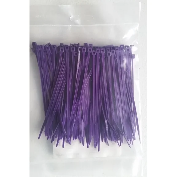 4" Purple Cable Zip Ties 18 Lb. Nylon Usa Made, 100 Pk