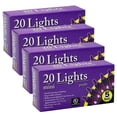 thumbnail image 1 of (4) Purple Mini Halloween String Lights for Indoor Home Bedroom Railings Wreaths Holiday Fun House Party Spooky Black Wire Light Centerpiece Decoration Supplies, 5ft Strands & CUSTOM Storage Carrier, 1 of 6