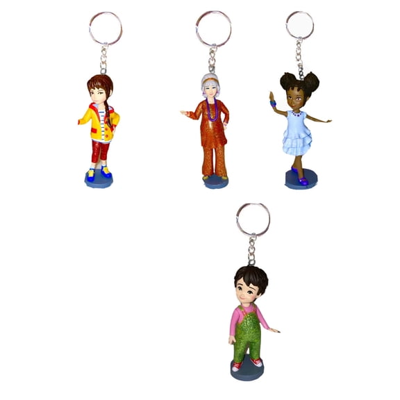 4 Pvc Keychain Dangler Mrs Devine Grace Jo Jojo Clancy & Bree Pvc Fancy Nancy 3