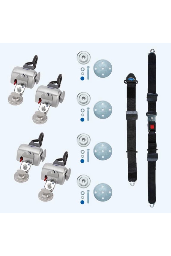 4 QRT Standard Retractors with Slide 'N Click fittings; and Manual Lap & Shoulder Belt | Q-8200-A-SC