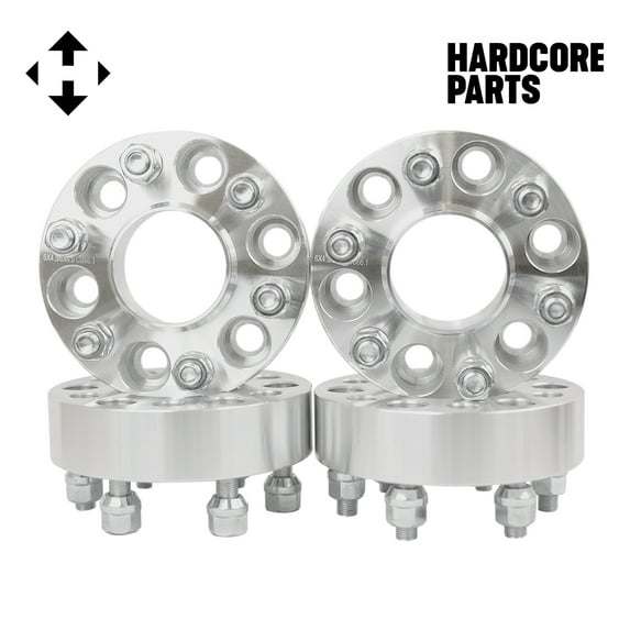 4 QTY 1.5" 6x5 Silver Hubcentric Wheel Spacer Adapters CB: 78.1mm 12x1.5 Studs