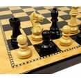 thumbnail image 1 of 4 Qn BLACK Supreme Knight 3 3/4 King Staunton Wood Chess Set Gloss Walnut Board, 1 of 6