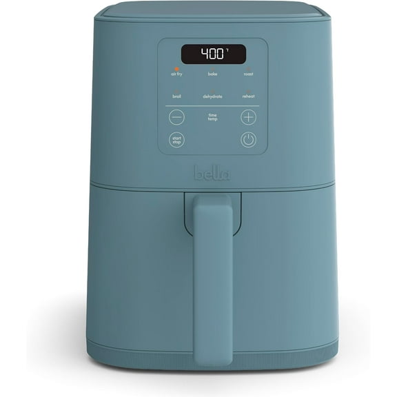4 Qt Slim Air Fryer with Ceramic Nonstick Coating, Touch Controls, 6 Preset Programs, and 400 F Temperature Control in Surf Color