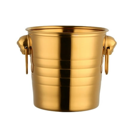 4 Qt Stainless Steel Ice Bucket - Double Wall Champagne & Cooler with Handles, Sleek Metal Beverage Chiller for Home Bars, Parties & Entertaining