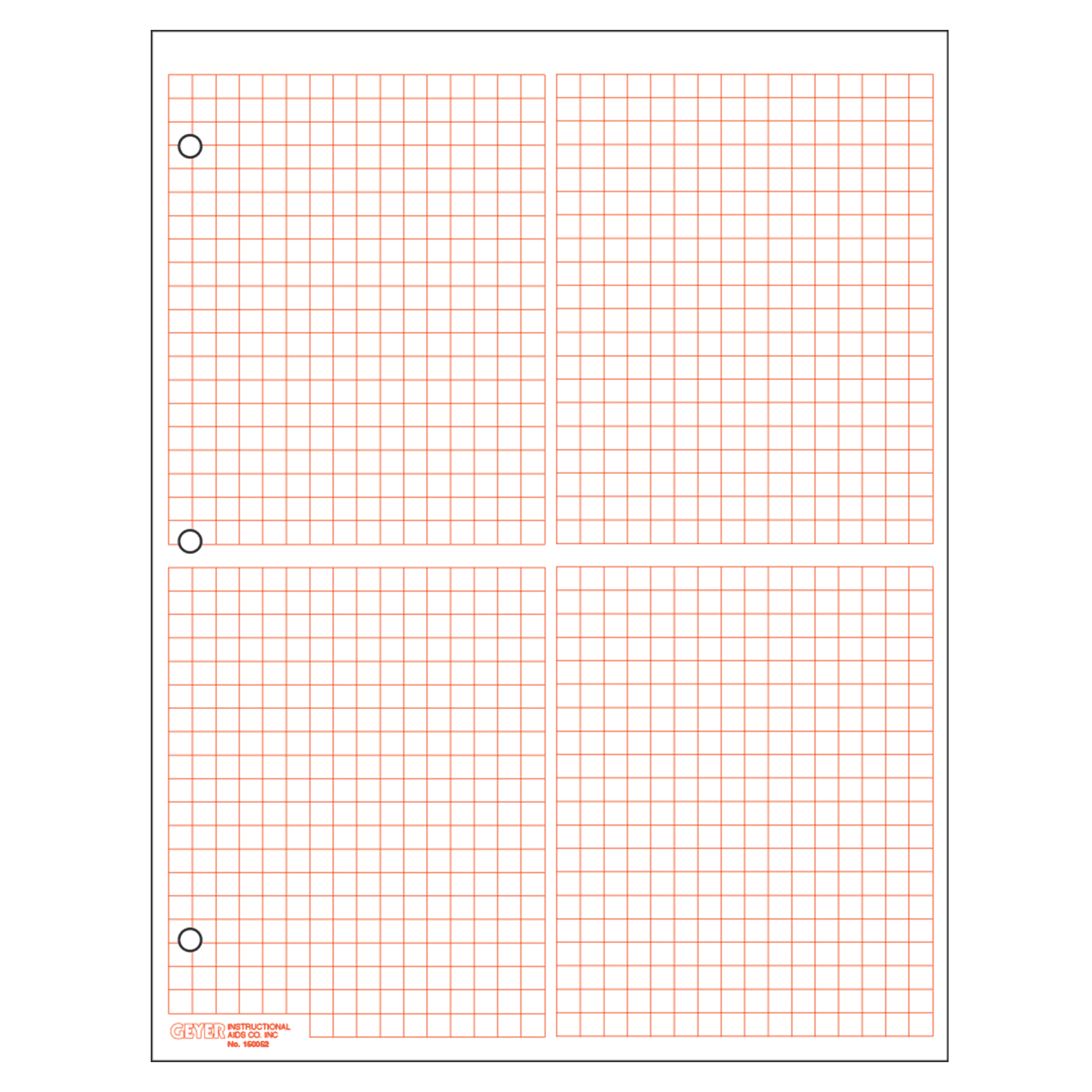 4 Quadrants Graph Paper, 1/4