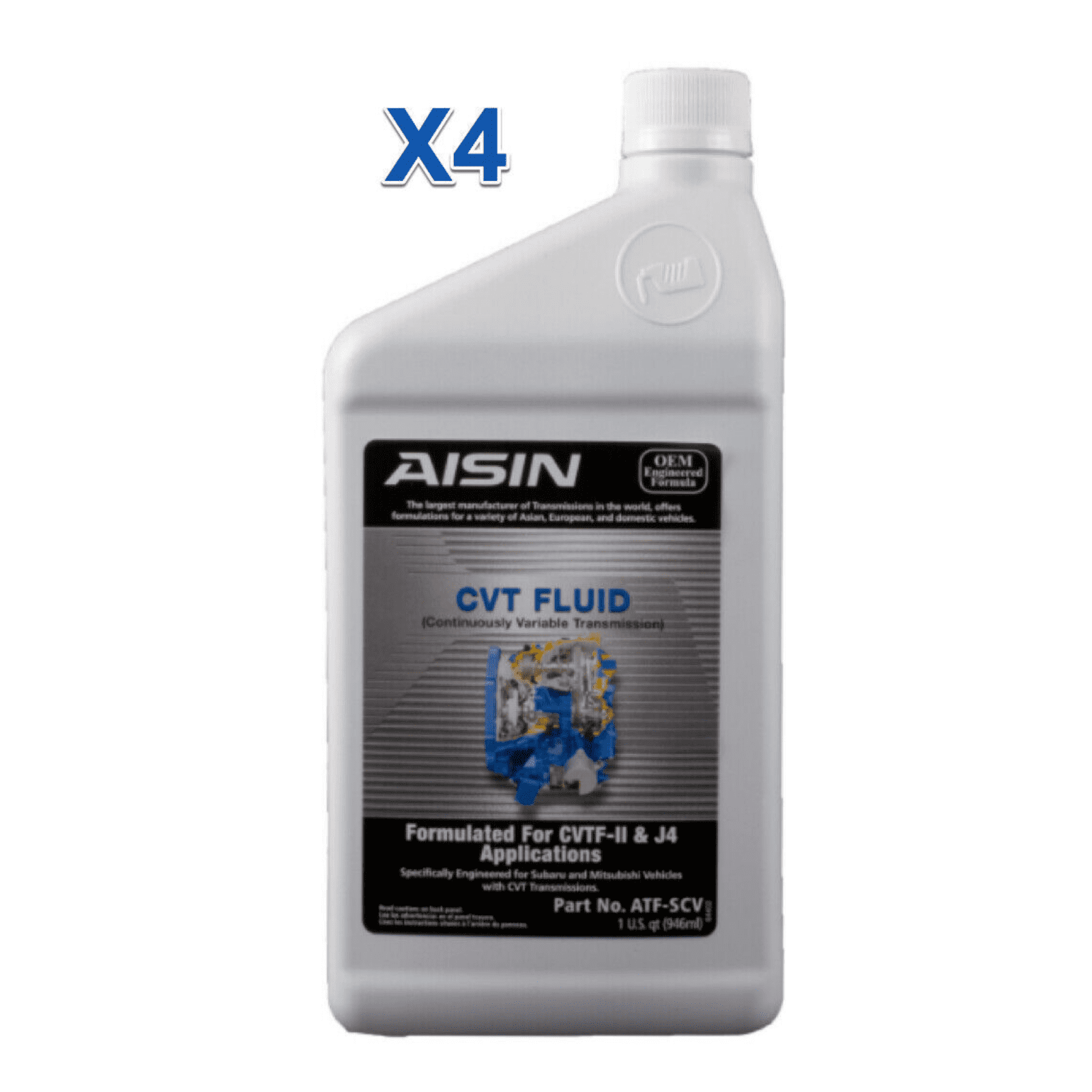 4 Quart Continuously Variable Transmission Fluid AISIN for CVTF-II & J4 MPN  #ATF-SCV