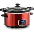 thumbnail image 1 of 4-Quart Digital Slow Cooker with Locking Lid (Red), 1 of 12