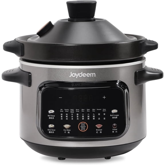 4 Quart Electric Stew Pot, 500W Multi-Functional Cooking Pot with Ceramic Inner, Soup, Porridge, Stew, Braise, Auto Keep Warm & Timer