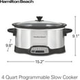 thumbnail image 1 of 4 Quart Programmable Slow Cooker with Flexible Easy Programming, 5 Cooking Times, Dishwasher-Safe Crock & Lid, Silver (33443), 1 of 7