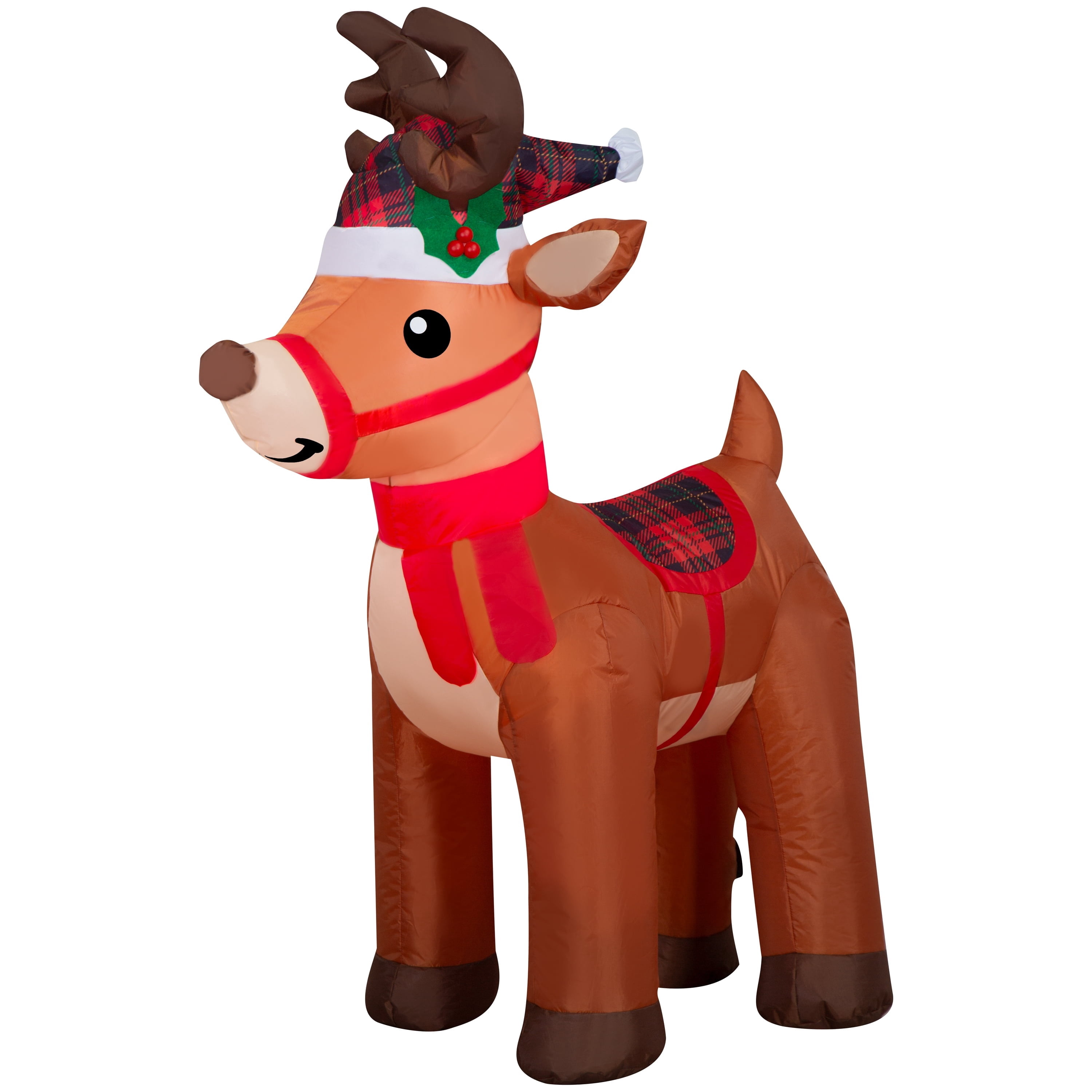 Multicolor Reindeer Christmas Airblown Yard Inflatable, 4', by Holiday Time