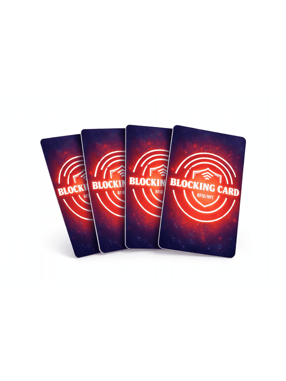 4 RFID & NFC Blocking Cards Credit / Debit Card & Passport Protection One Card Shields Entire Wallet