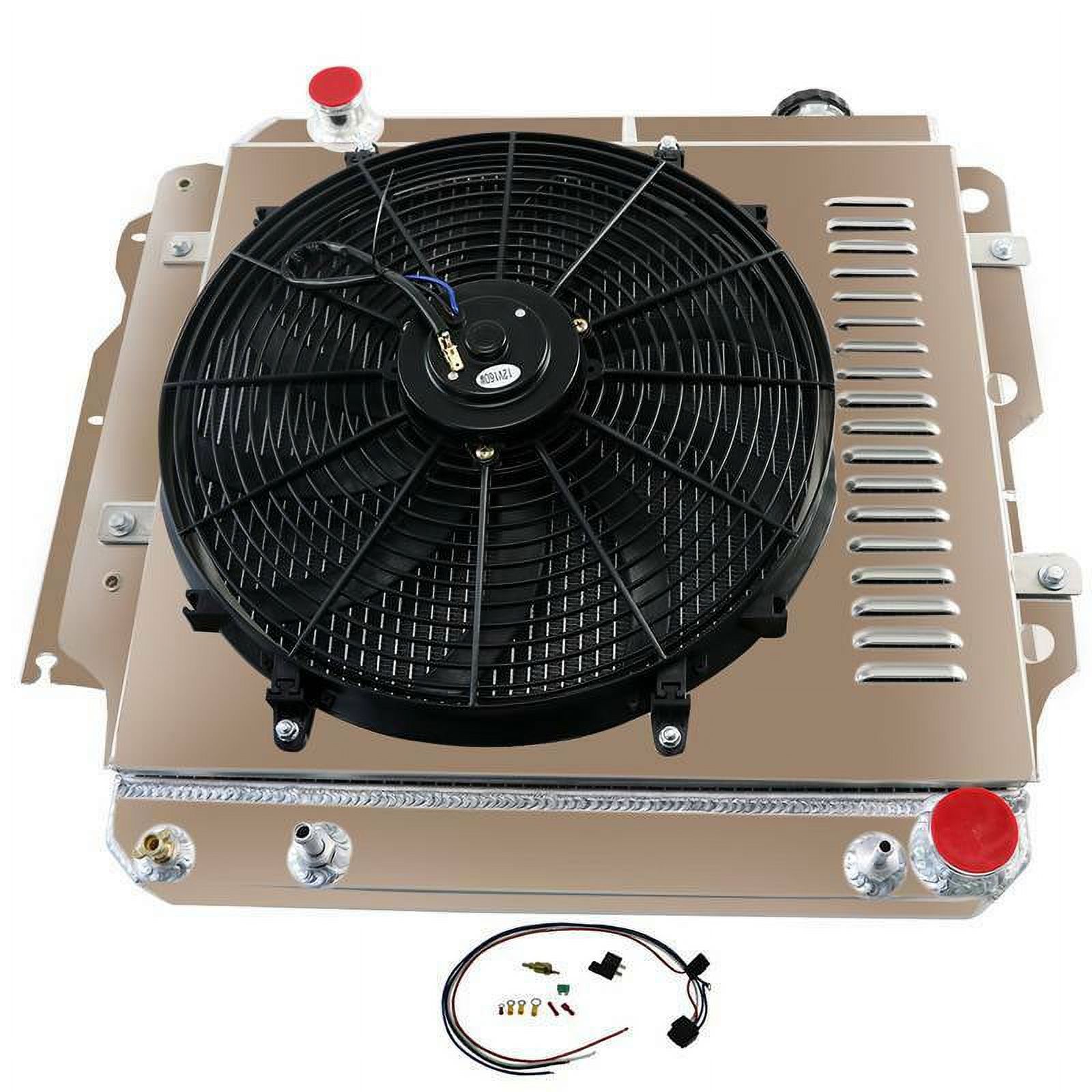4 ROW Radiator+Shroud Fan+Relay For 19872006 88 Jeep Wrangler TJ YJ GM