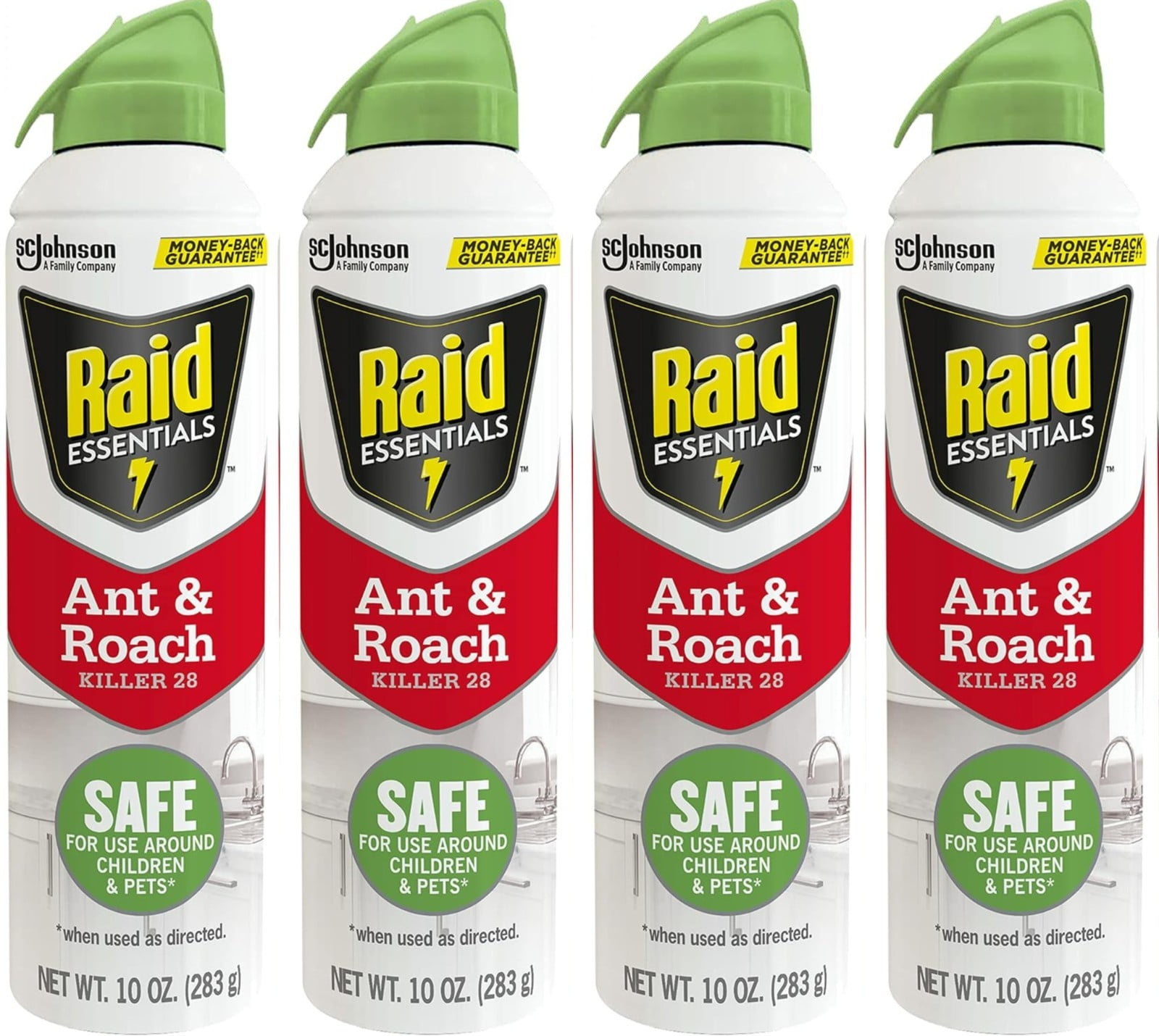 4 Raid Essentials Ant Roach Killer Aerosol Spray Child Pet Safe Kill Insect 10oz