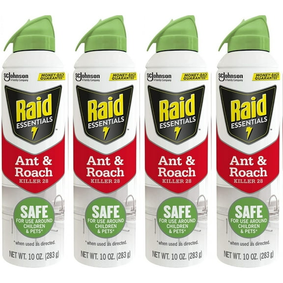 4 Raid Essentials Ant Roach Killer Aerosol Spray Child Pet Safe Kill Insect 10oz