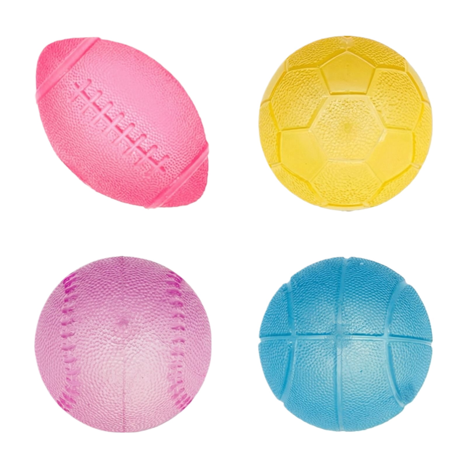 4 Random Ball Themed Squishy Toys Assorted Sporty For Sensory Variety ...