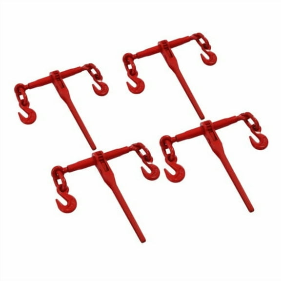4 Ratchet Load Binders 3/8" - 1/2" Boomer Chain Equipment w/ G70 Hooks 9200LBS