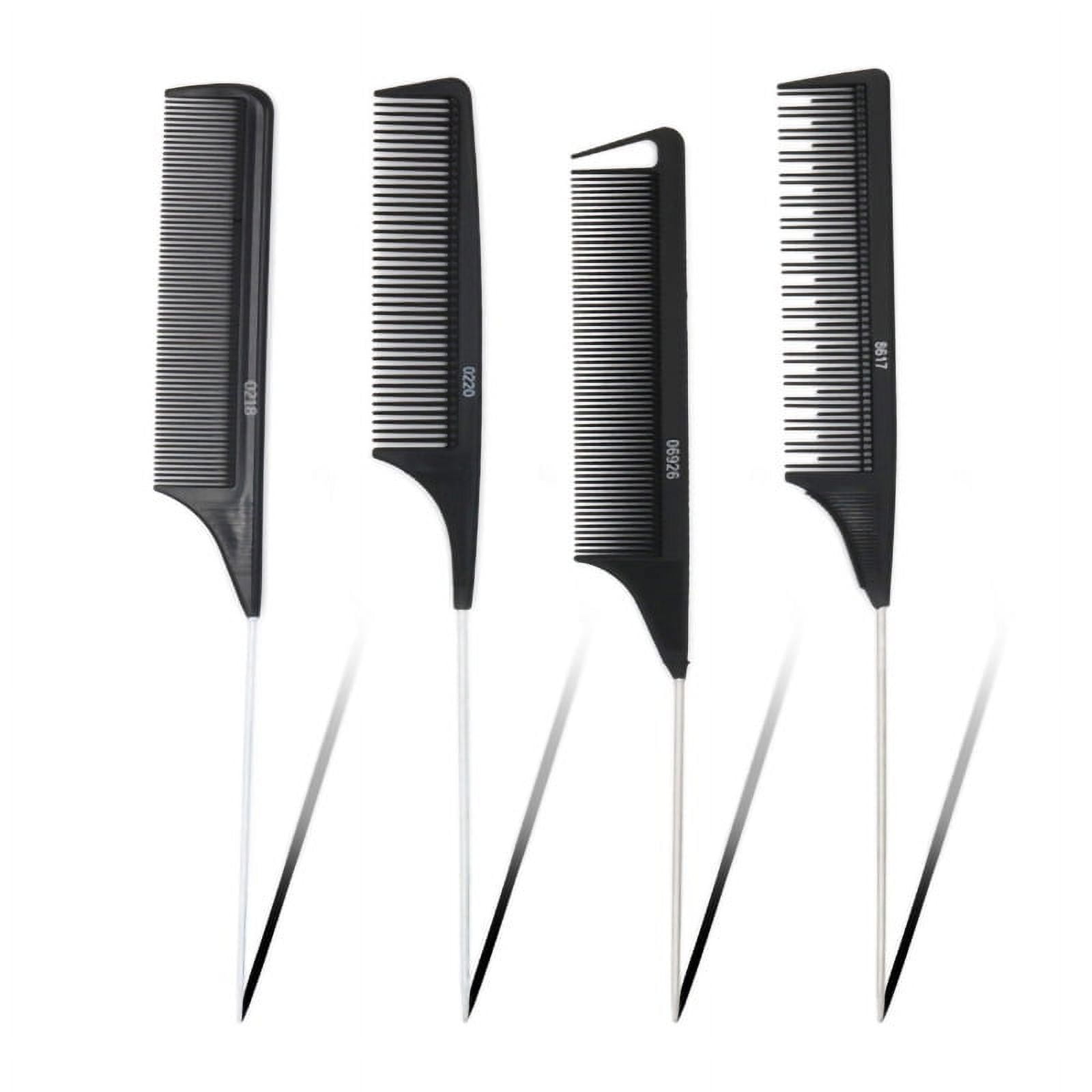 LLTGMV 9.3'' Rat Tail Combs for Hair Stylist, Parting Combs for Braiding  hair, Rattail Comb with Metal Stainless Steel Pintail for Sectioning,  Teasing, and Styling (Black - 4 Packs) - Yahoo Shopping