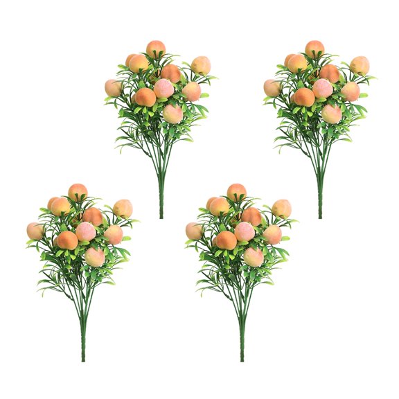 4 Realistic Artificial Fruit Stems Dustproof Table Centerpiece Decoration