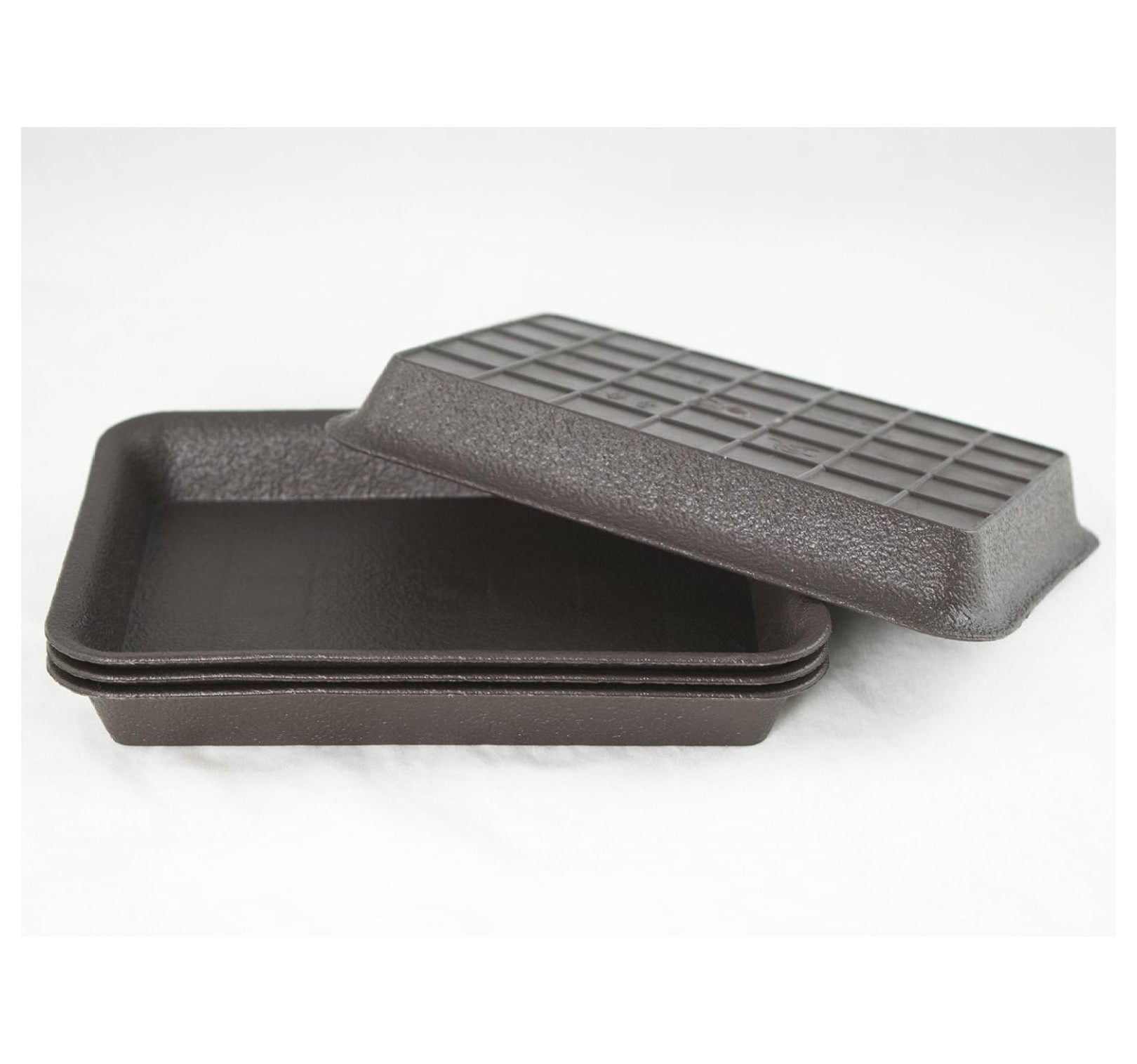 4 Rectangular Dark Brown Plastic Humidity/Drip Tray for Bonsai Tree