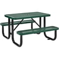 thumbnail image 1 of 4' Rectangular Expanded Metal Picnic Table, 48"L x 62"W, Green, 1 of 7