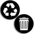 thumbnail image 1 of 4 Recycle and Trash Logo Stickers - Organize Trash - for Metal or Plastic Garbage cans, containers and Bins - Indoor & Outdoor - Home, Kitchen, Office - Premium Decal (Black, Small), 1 of 7