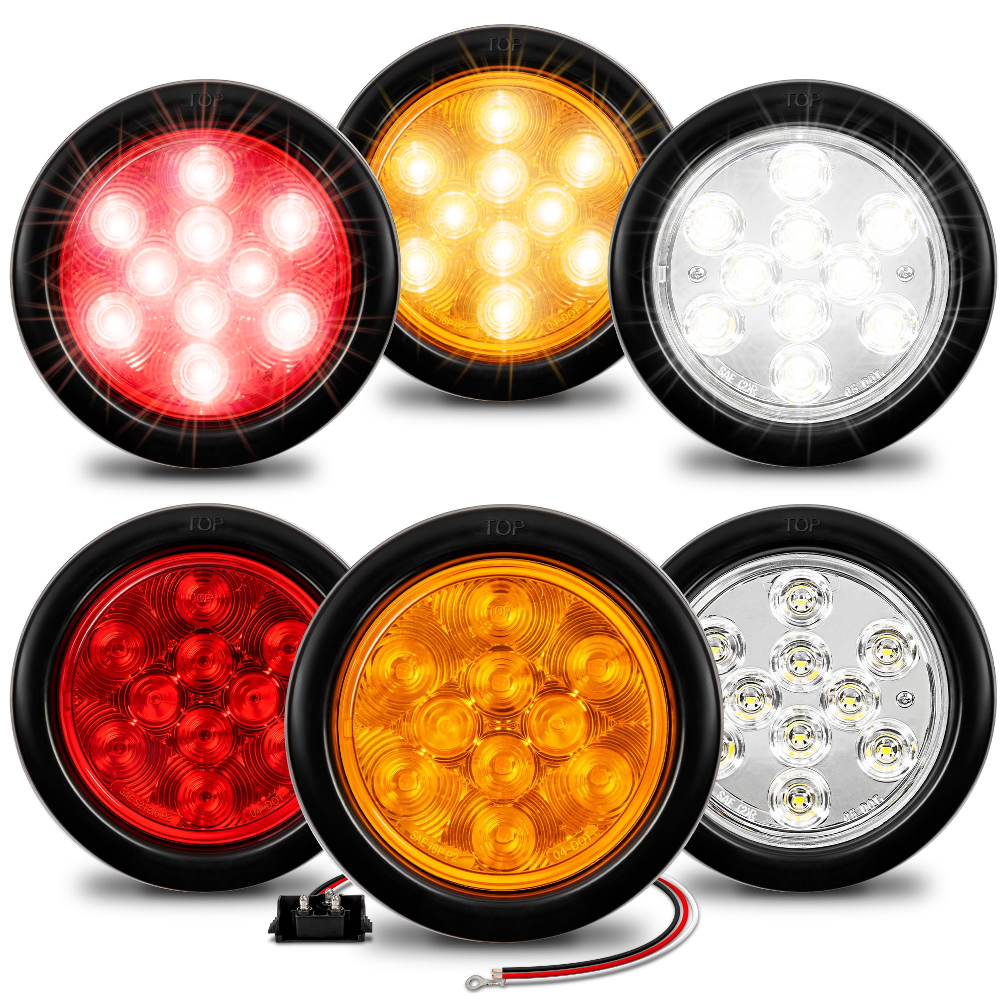 Tail Light Rv Protection 4 Red + 2 Amber + 2 White 4
