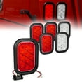 thumbnail image 1 of 4 Red + 2 White 5" x 3" Rectangular LED Trailer Tail Light Kit [DOT FMVSS 108] [Grommets & Plugs] [Submersible] [Stop Turn Tail Reverse] [10 LED] Brake Lights for Tow Truck 80 Inch Wide Trailer, 1 of 8