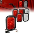 thumbnail image 1 of 4 Red + 2 White 5" x 3" Rectangular LED Trailer Tail Light Kit [DOT FMVSS 108] [Grommets & Plugs] [Submersible] [Stop Turn Tail Reverse] [24 LED] Brake Lights for Tow Truck 80 Inch Wide Trailer, 1 of 8