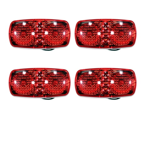 4 Red 4" LED Duo Clearance Fender Side Marker with Reflex Truck Trailer Lights EHD