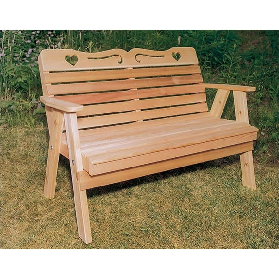 4' Red Cedar American Sweetheart Garden Bench
