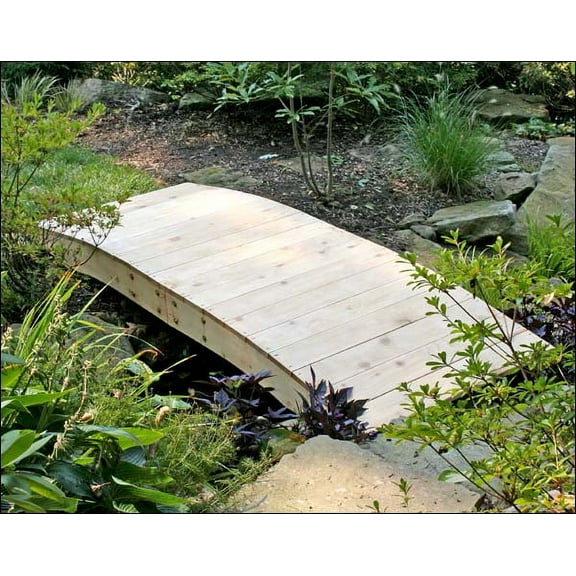 4' Red Cedar Crescent Moon Plank Bridge